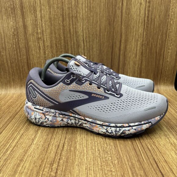 Brooks Women's Ghost 14 Neutral Running Shoe - Cadet/Thistle/Papaya Punch 11 B - Picture 1 of 8